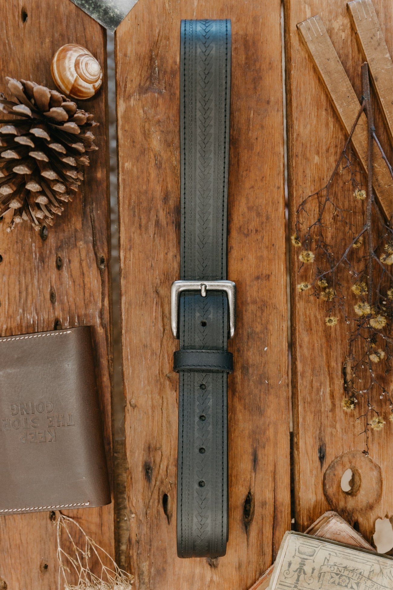 Black Russet Handcrafted Leather Belt