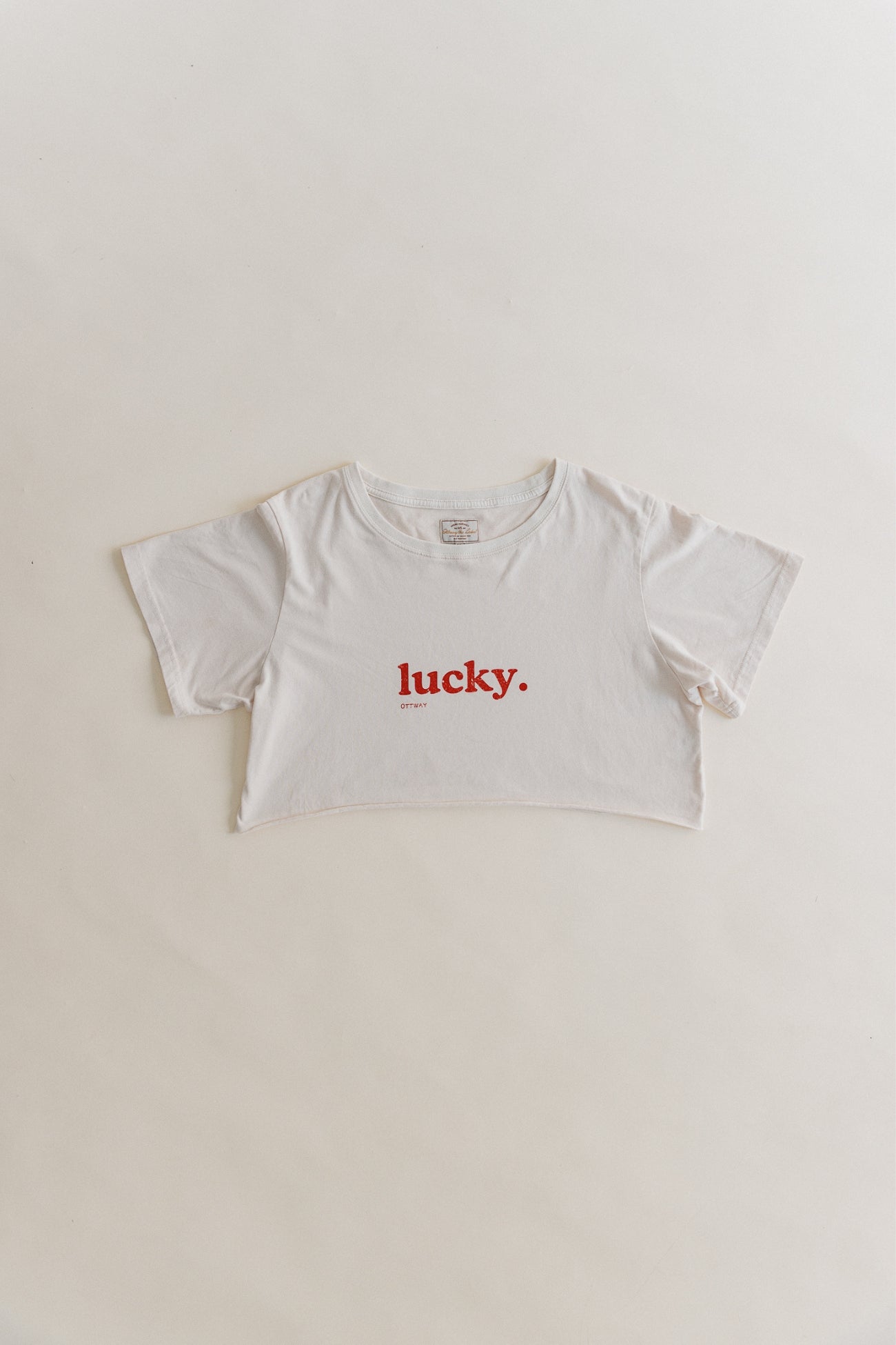 Lucky Cropped T-Shirt - Beige