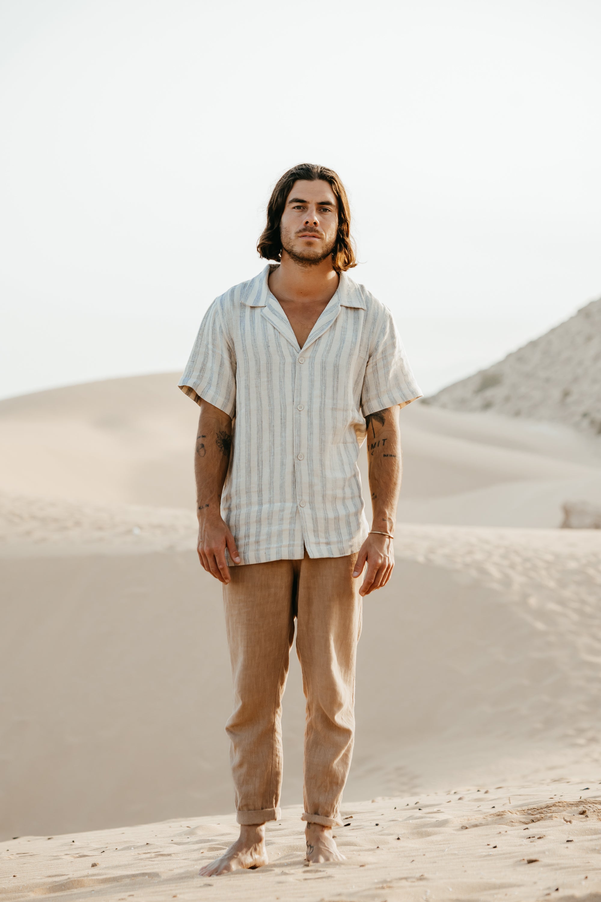 Tosman - Textured Short Sleeve Stripe Shirt