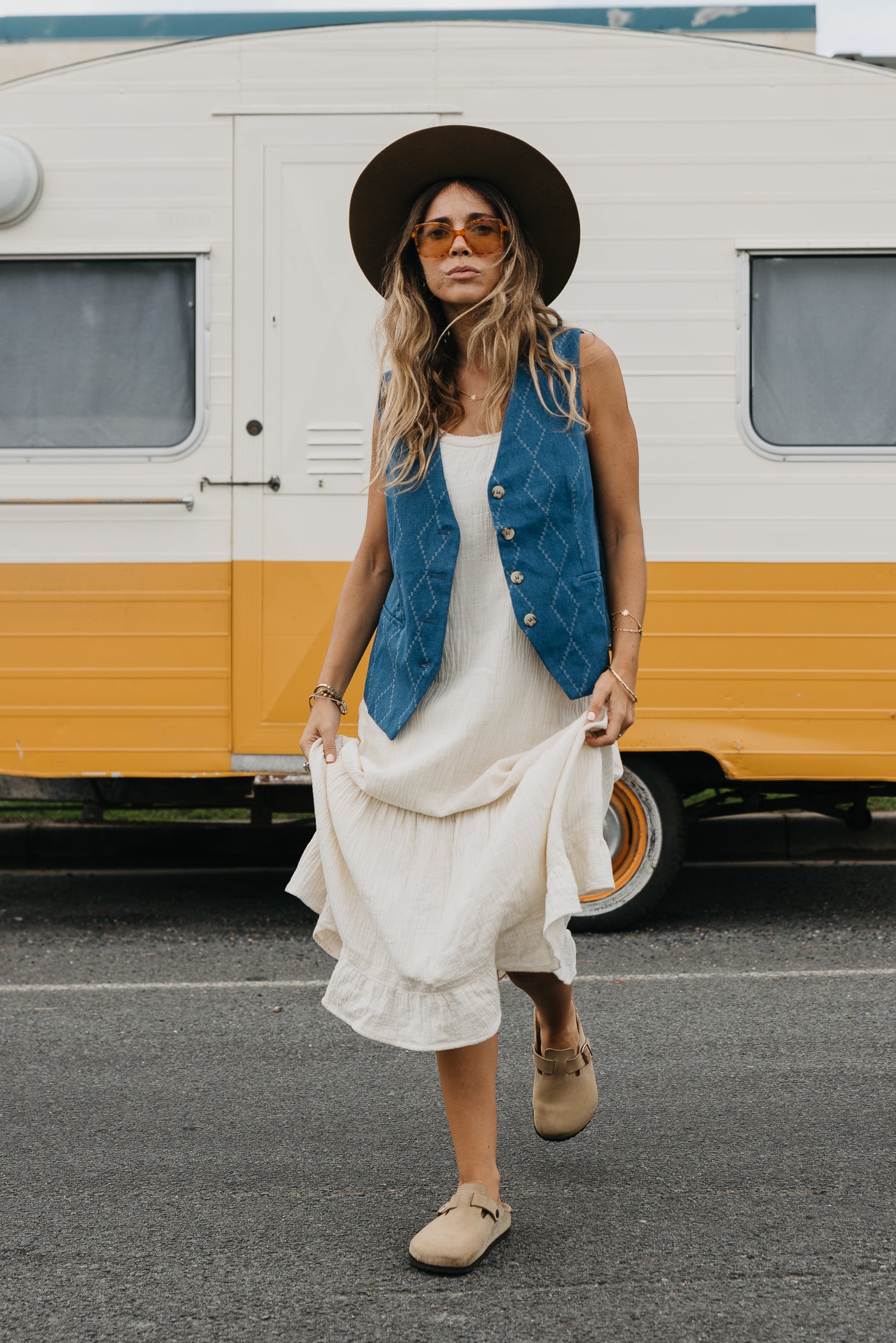 Indigo Denim Vest - Buttoned