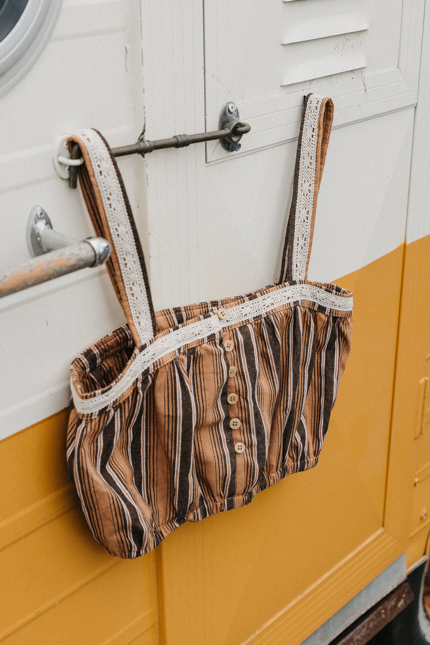 Clay - Striped Crop Top