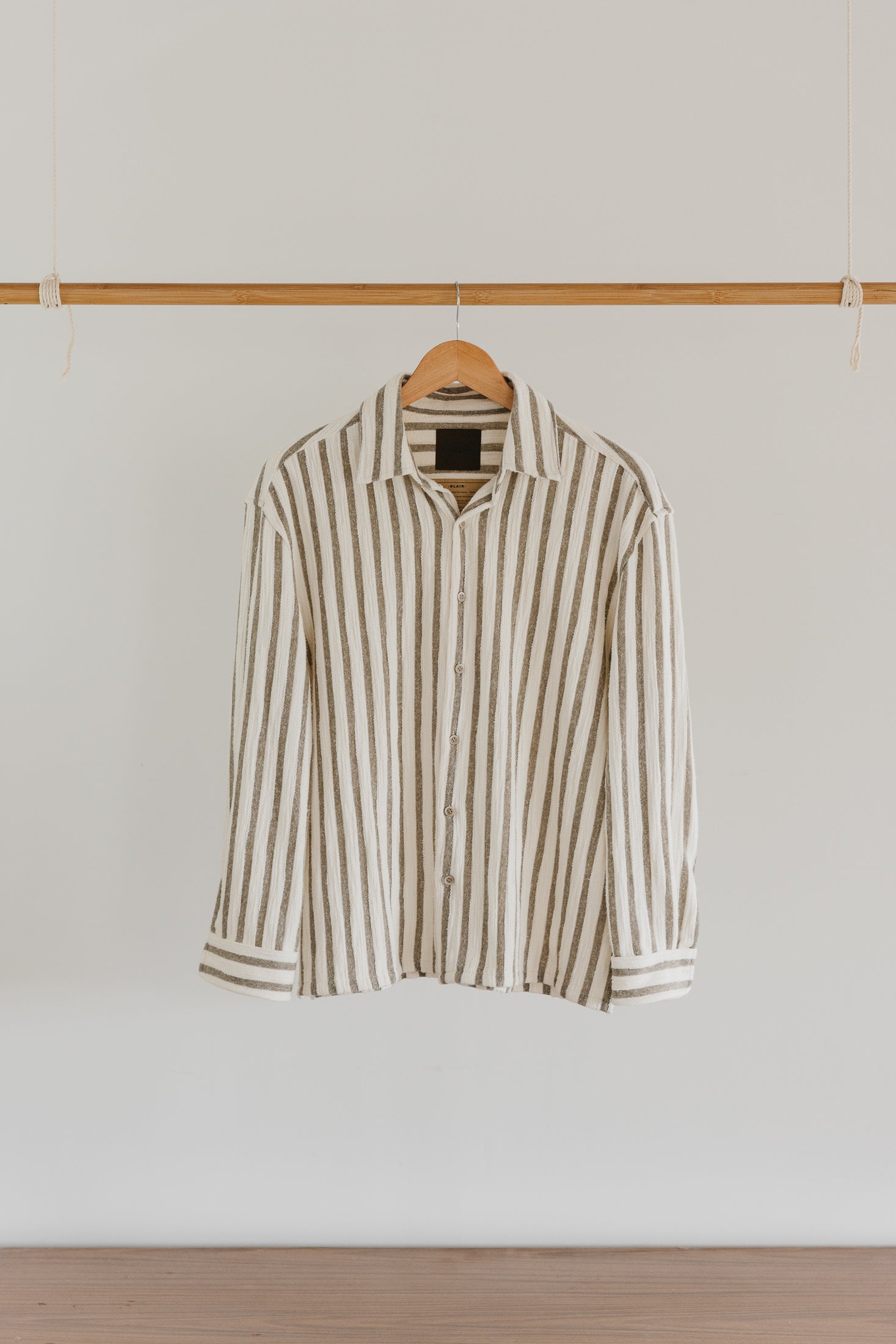 Blair - Stripe Textured Long Sleeve Shirt - Grey