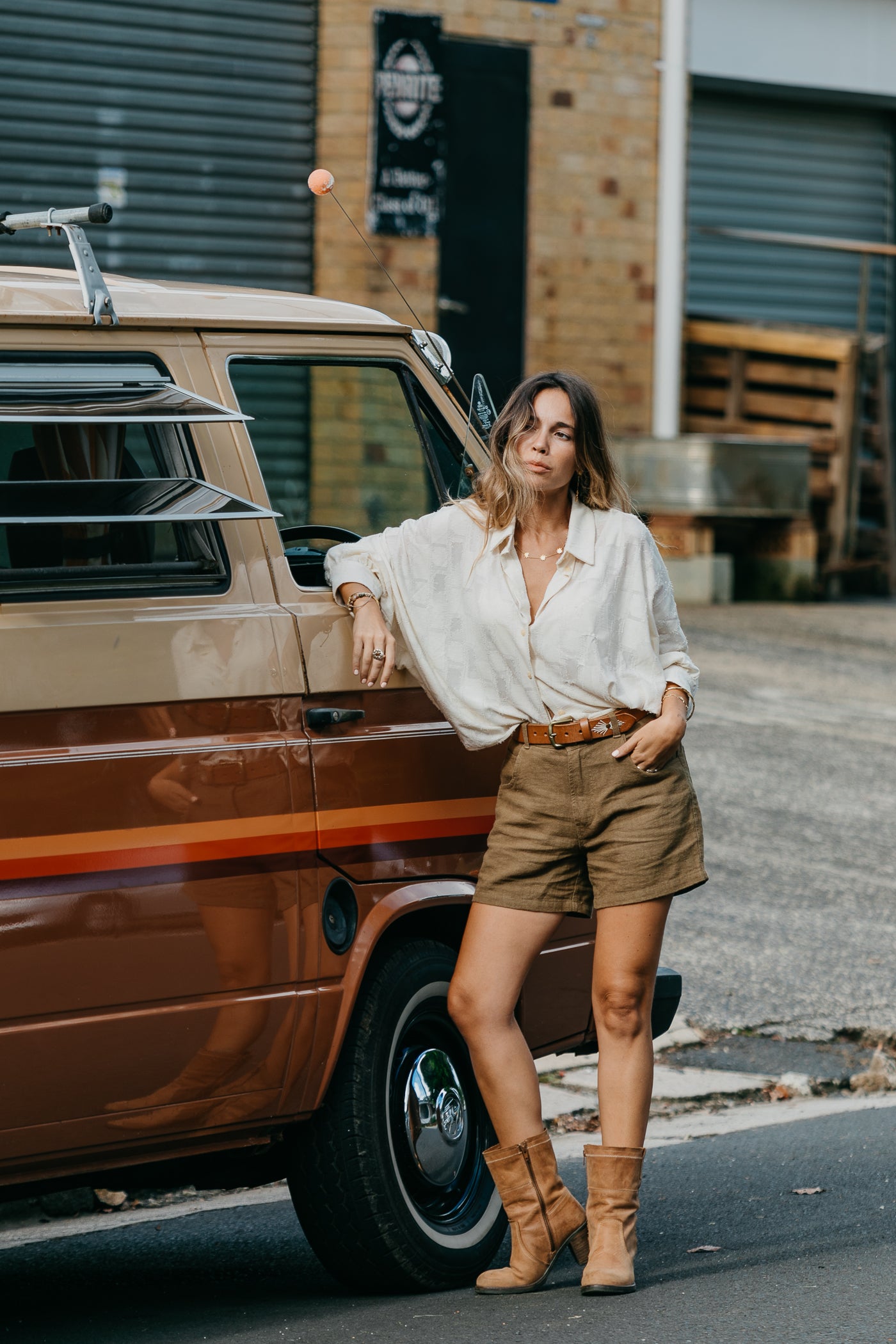 Miller Shorts - Unisex Textured Linen Shorts - Khaki Green