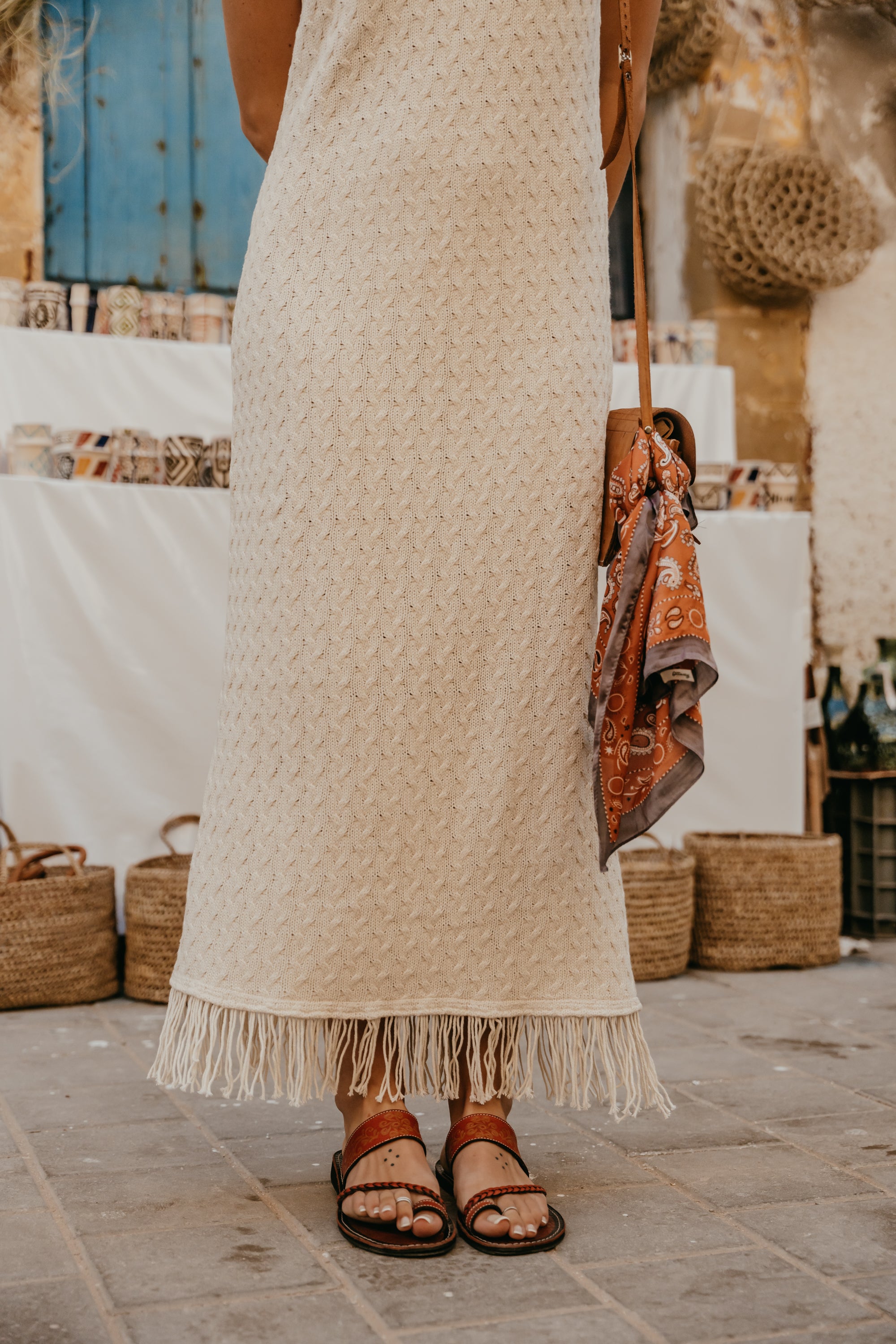 Amal - Beige Textured Dress