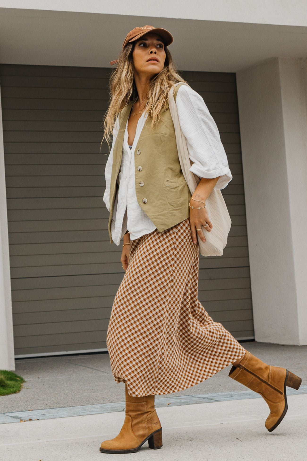 Lily - Plaid Midi Skirt