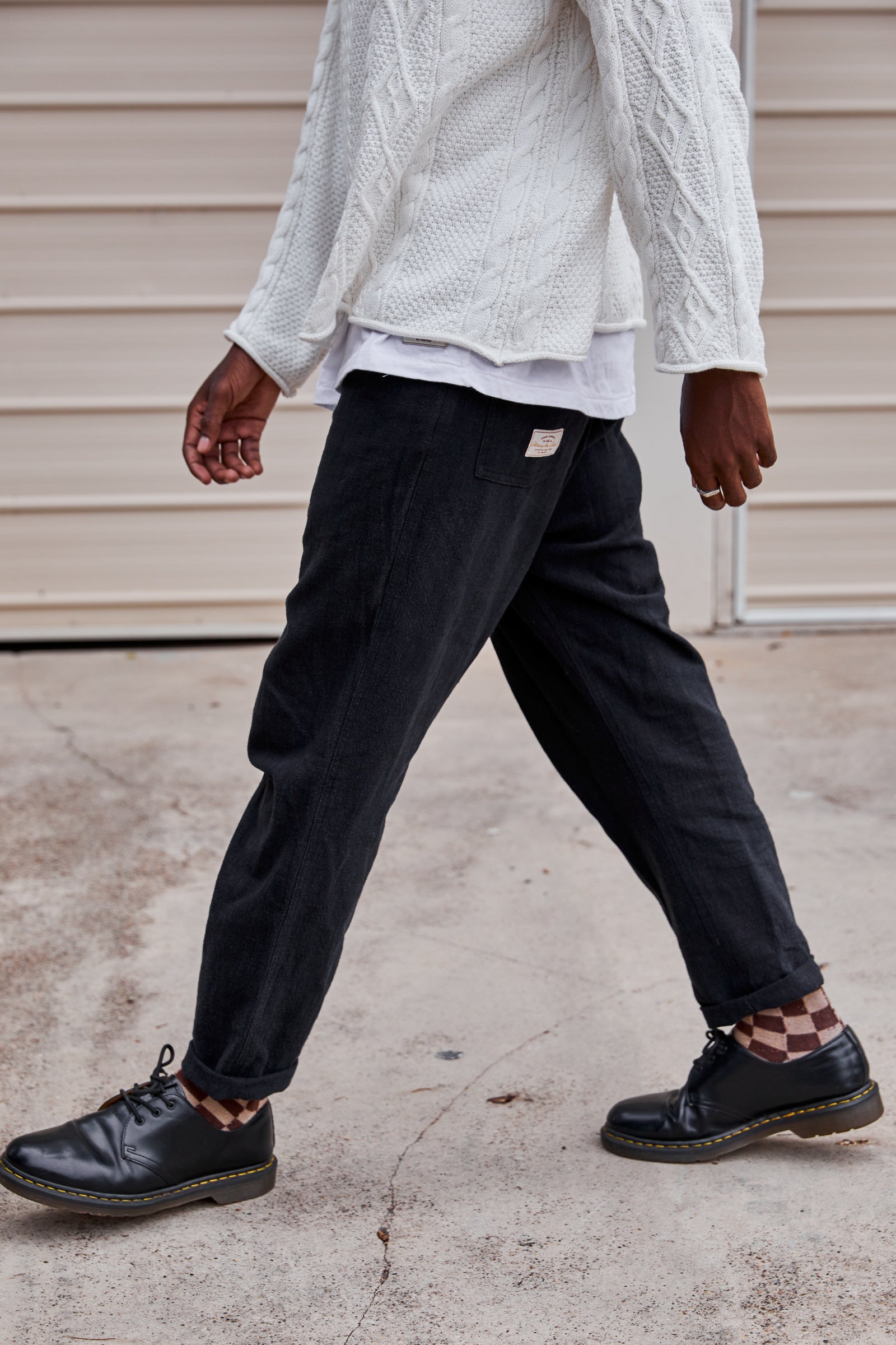 Miller - Textured Linen Pants - Washed Black