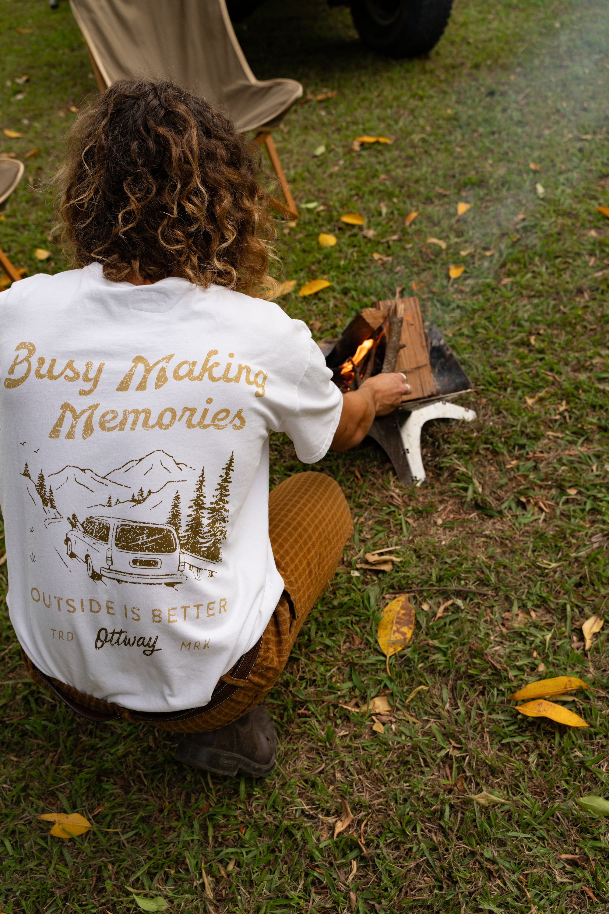 Busy Making Memories T-Shirt - Off White