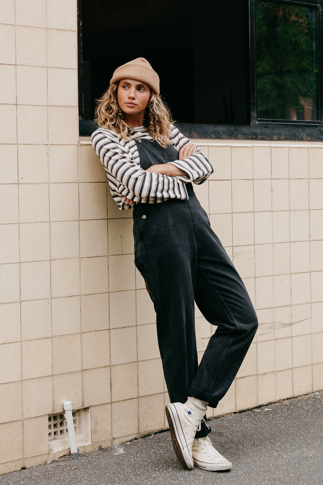 JACKS - UNISEX Washed Black Overalls