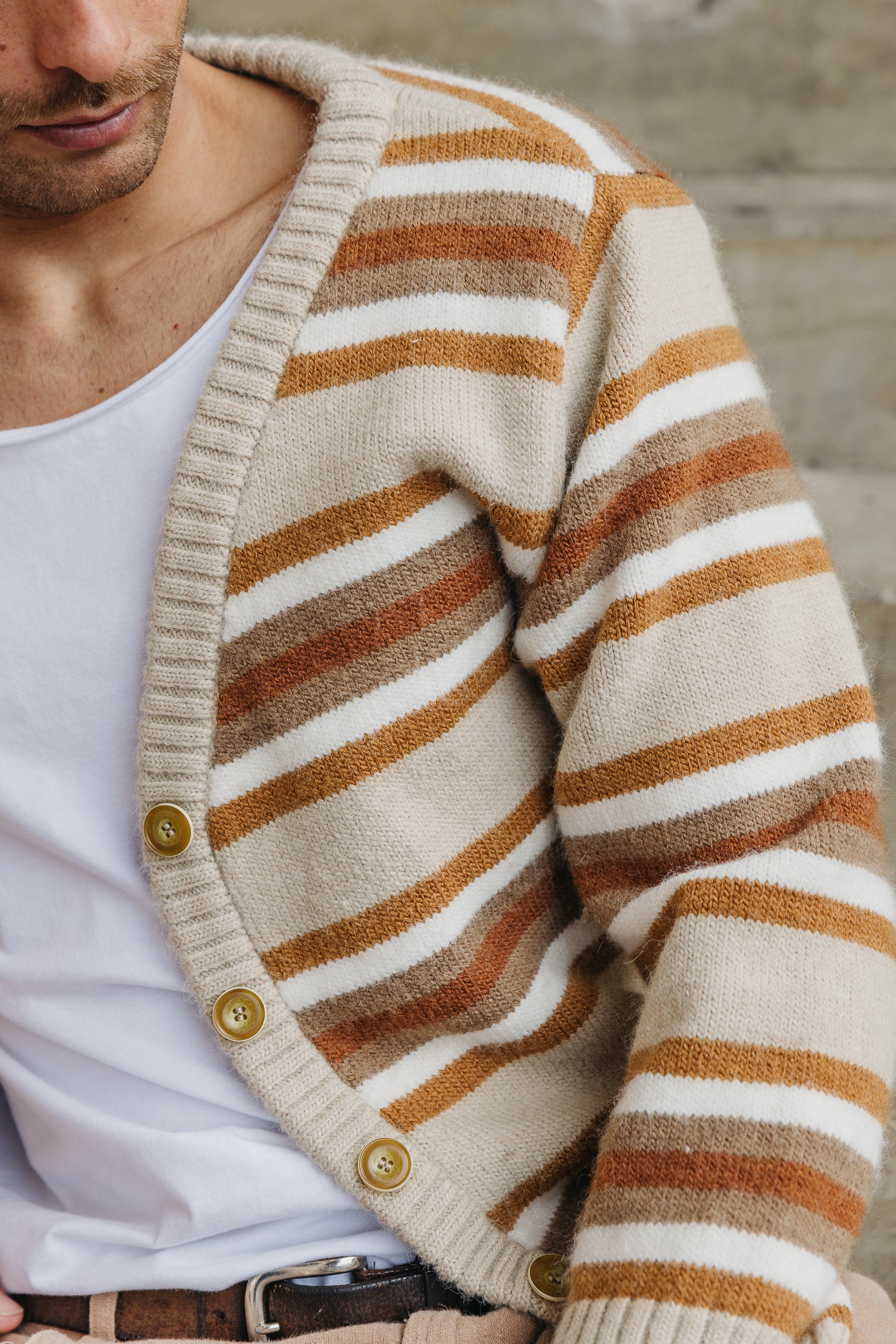 Candem Striped Knit Cardigan