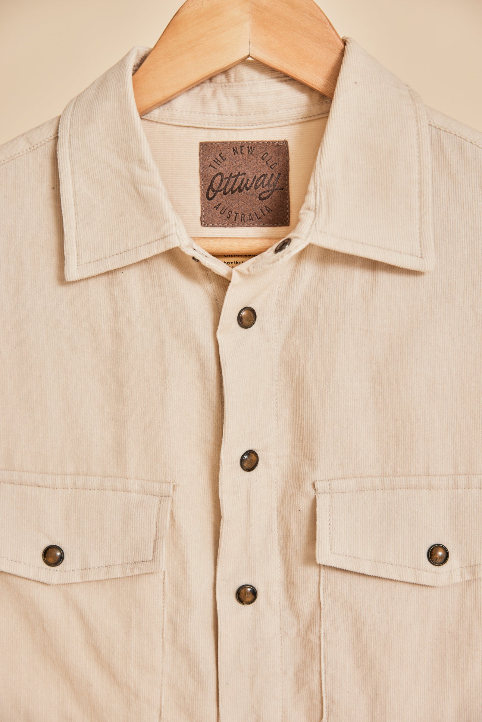 Cream Corduroy - Long Sleeve Shirt