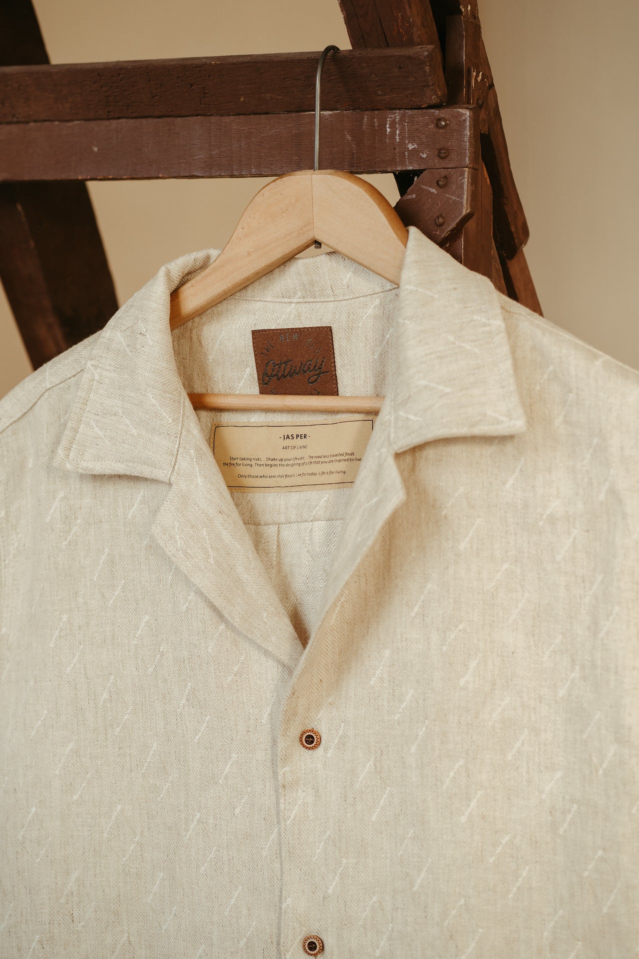 Jasper Cream - Ramie Short Sleeve Shirt