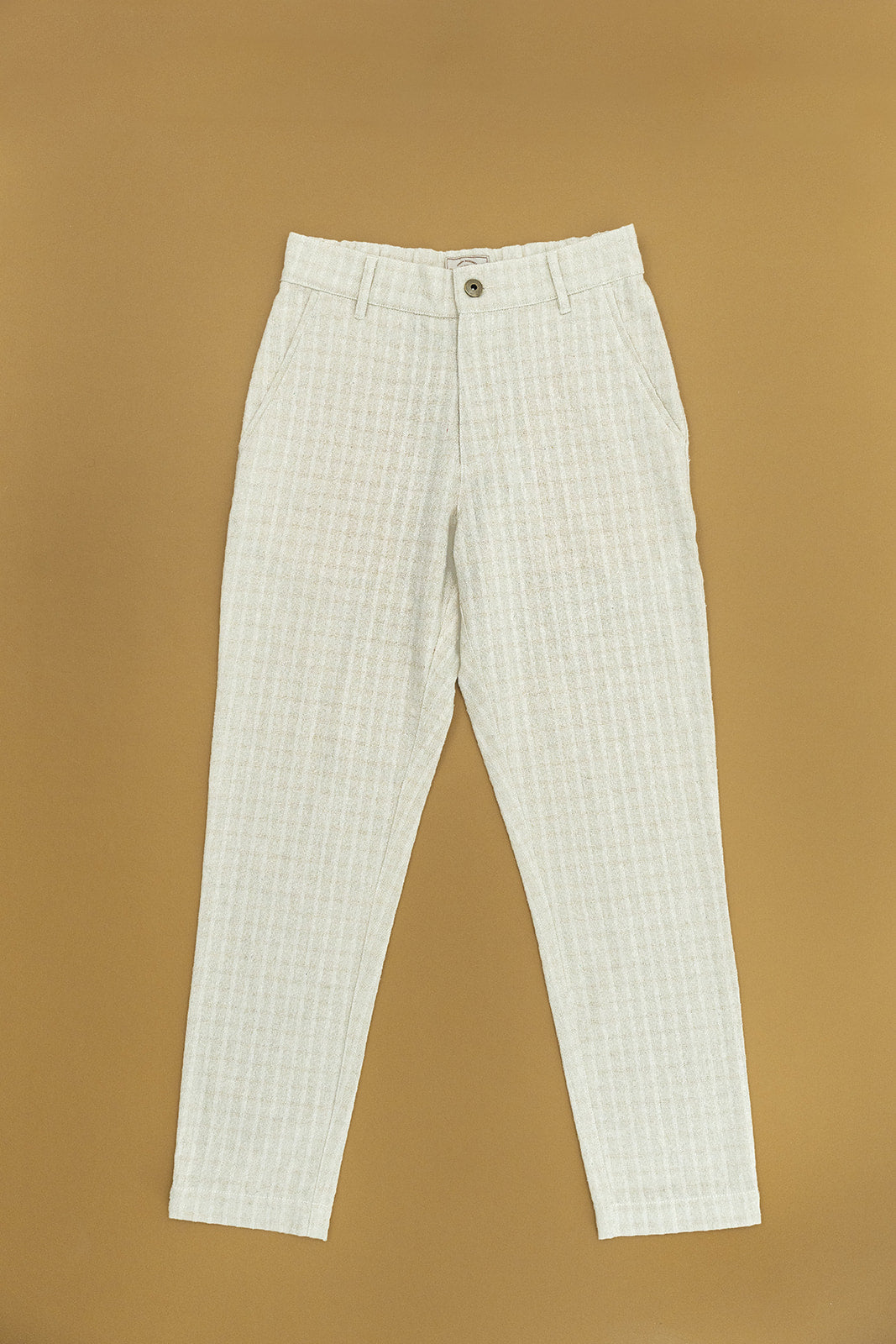 Bowie - Unisex Cream Checked Pants