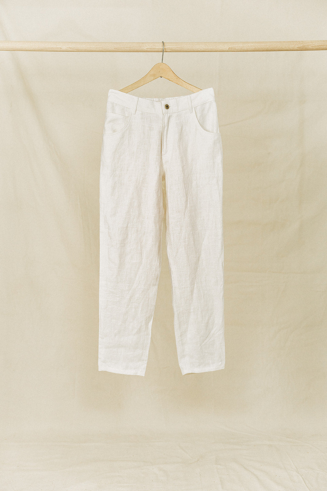 Miller - Textured Linen Pants - White