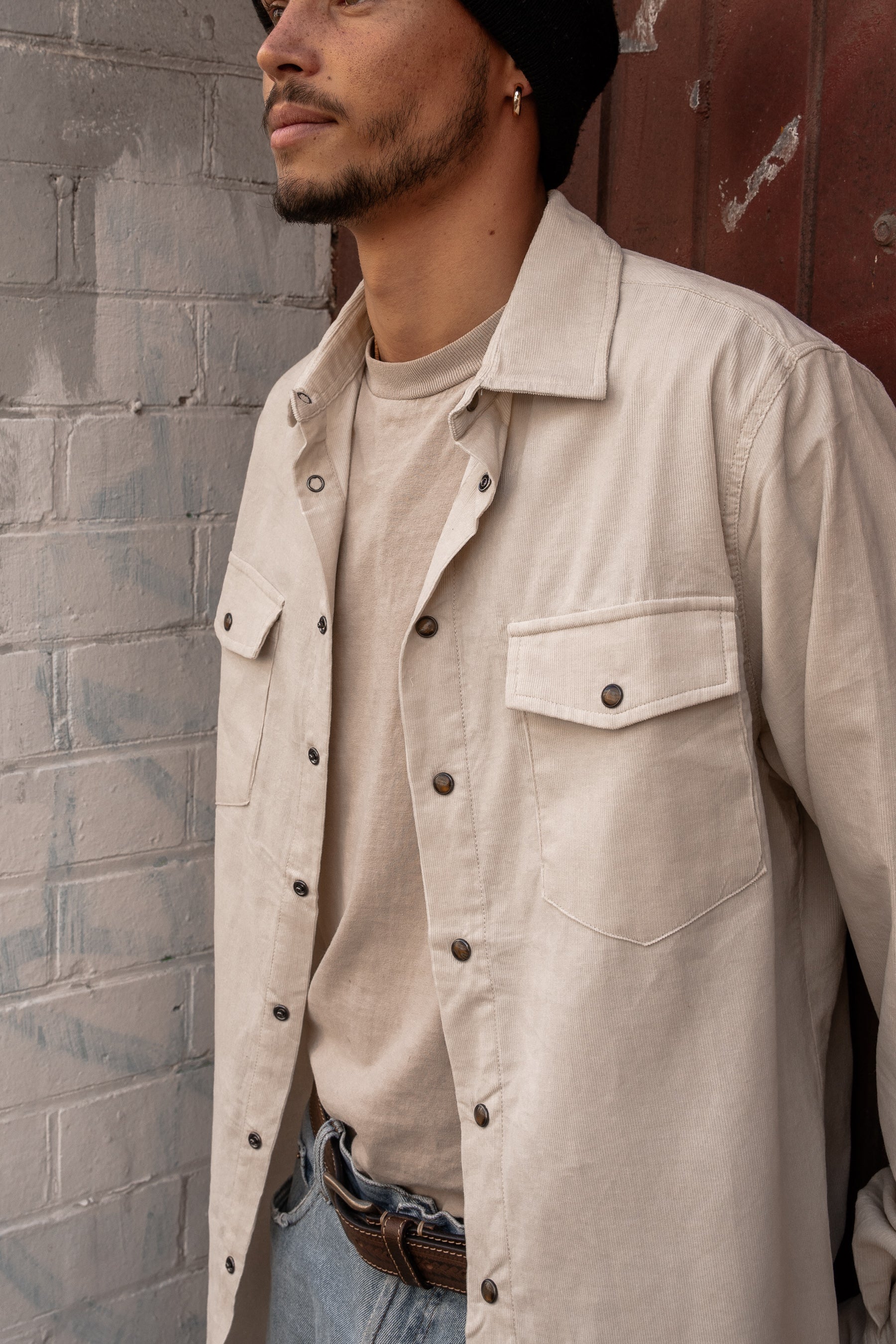 Cream Corduroy - Long Sleeve Shirt