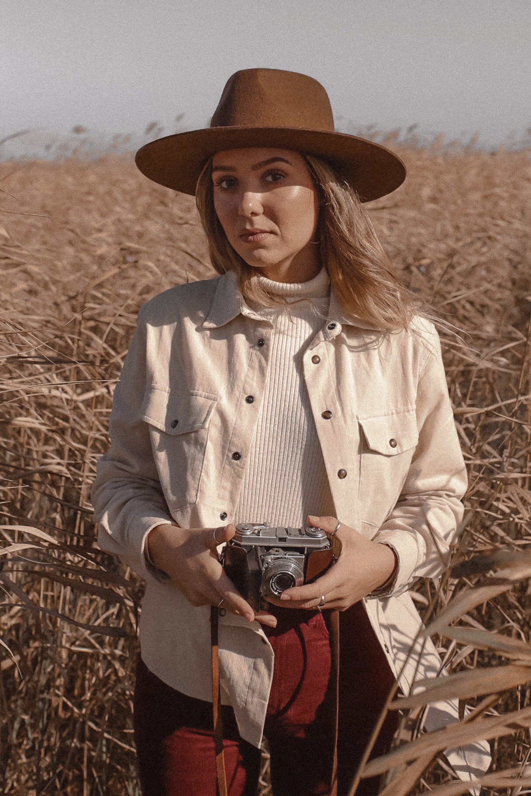 Cream Corduroy - Women Long Sleeve Shirt