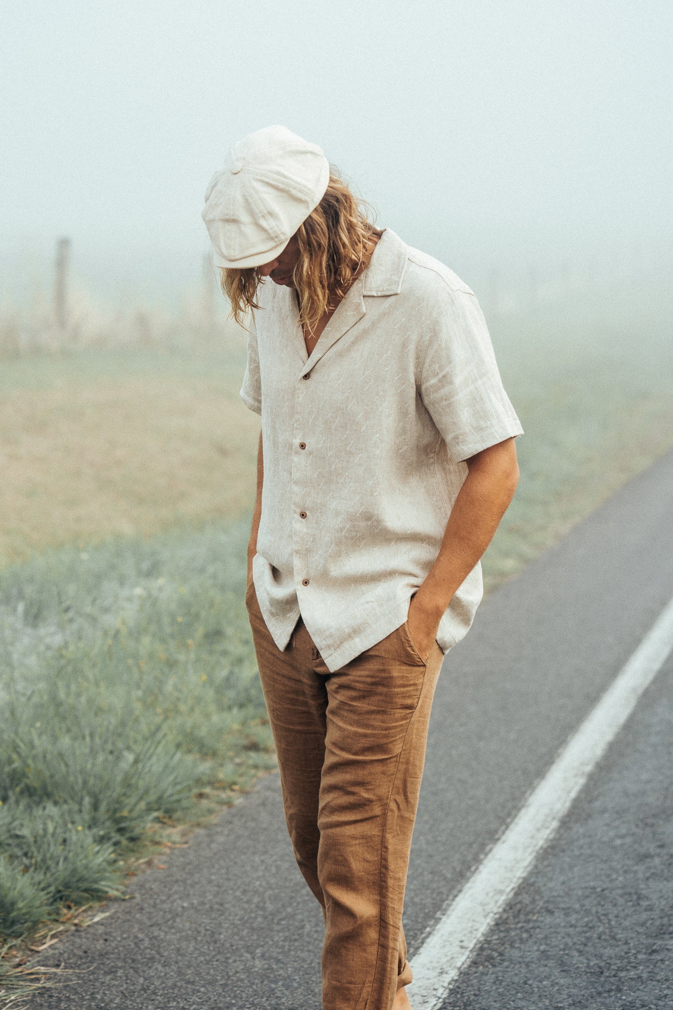 Jasper Cream - Ramie Short Sleeve Shirt