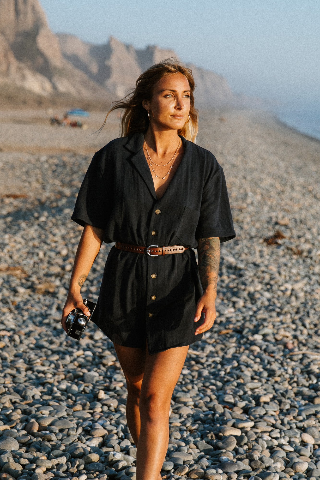 Whistler Navy - Ramie Shirt Dress