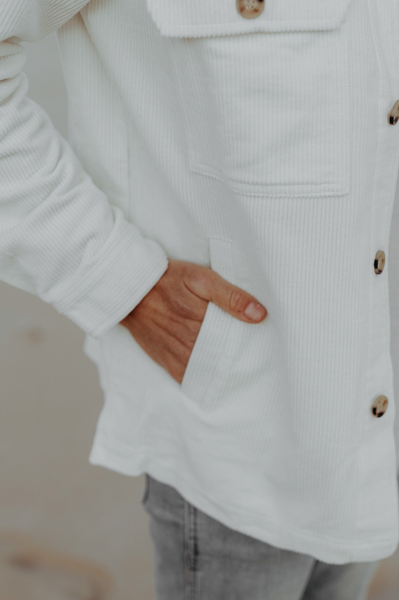 Reis - White Cord Shirt/Jacket