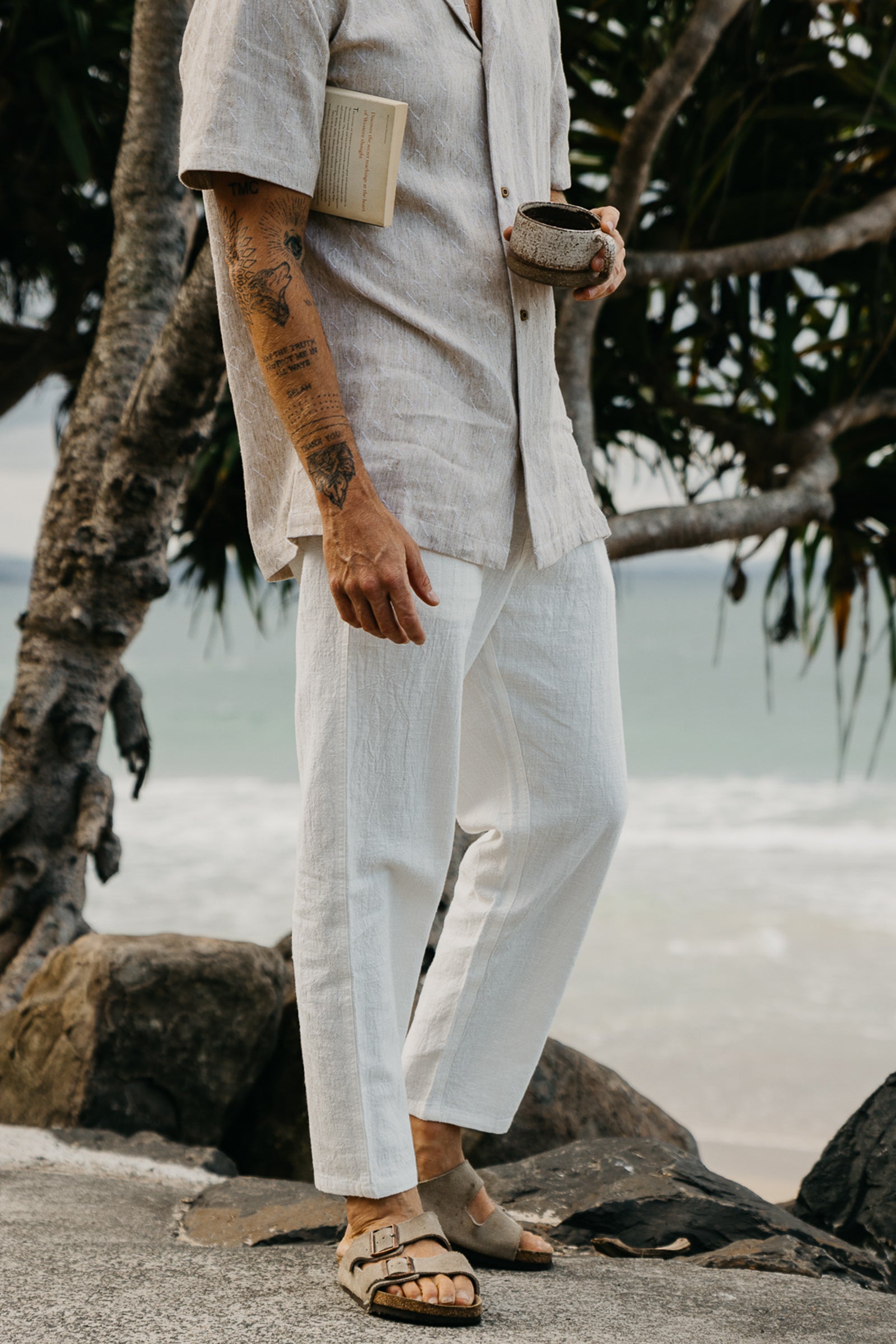 Miller - Textured Linen Pants - White